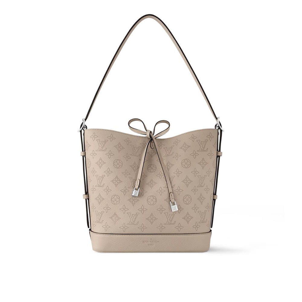 Louis Vuitton Mahina Leather Flore Bucket Shoulder Bag